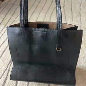 Banana Republic Black leather and suede Tote with Gold Accents
